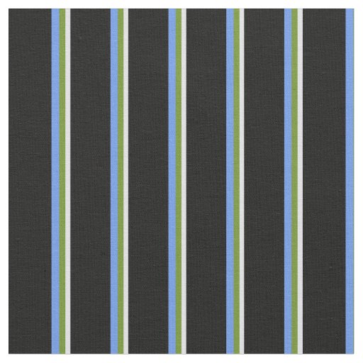 Lavender, Green, Cornflower Blue & Black Lines Fabric