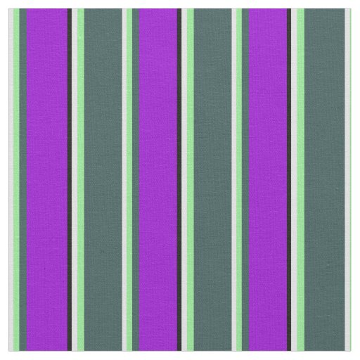 Lavender, Green, Dark Slate Gray, Violet & Black Fabric