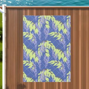 Lavender Green Floral Foliage  Outdoor Rug