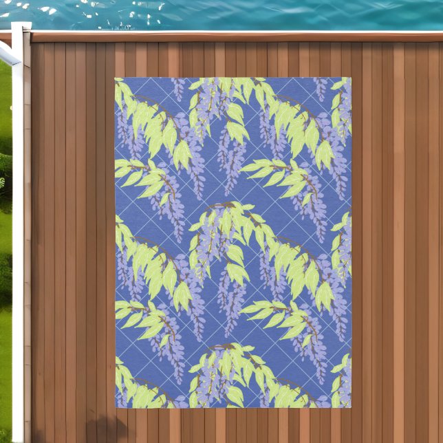 Lavender Green Floral Foliage  Outdoor Rug (Insitu (Outdoor 2))