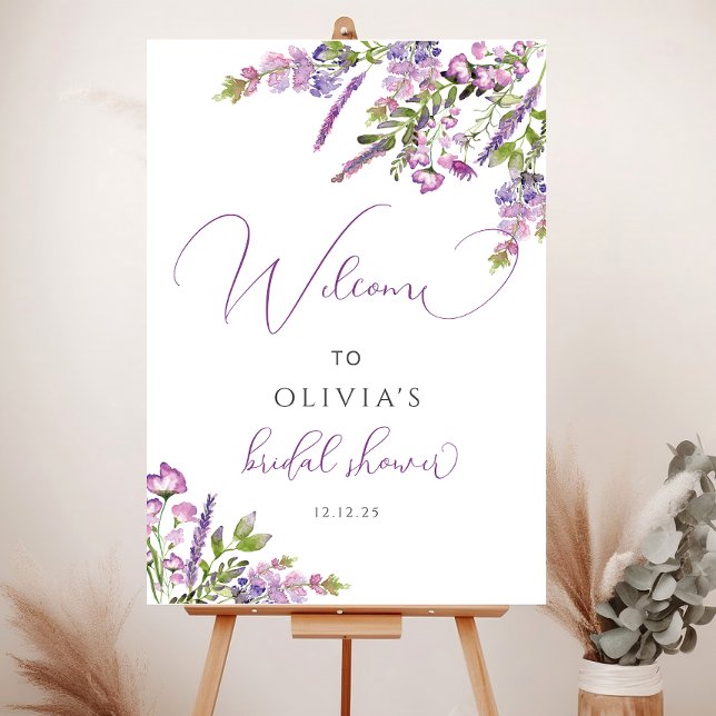 Lavender Greenery Boho Bridal Shower Welcome  Foam Board (Creator Uploaded)