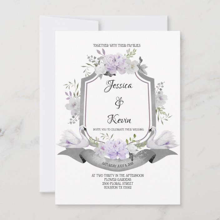 swan wedding invitations