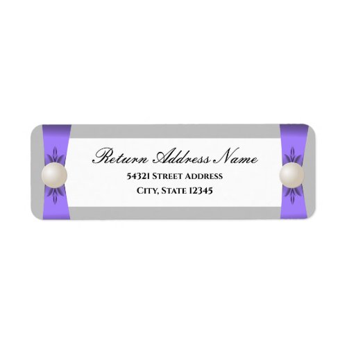 Lavender  Grey Pearl Ribbon Wedding Label
