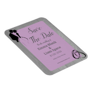 Lavender Grey Rustic Silhouette Wedding Magnet
