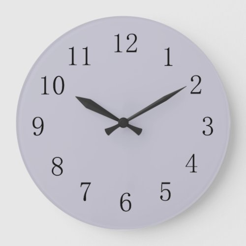 Lavender Grey Solid Color Large Clock