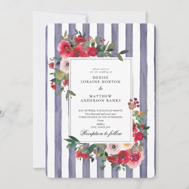 Lavender Grey Wedding Invitation (Front)