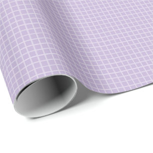 Lavender Grid Pattern for Birthday, Minimalist  Wrapping Paper