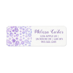Lavender Hand Drawn Floral Pattern Label