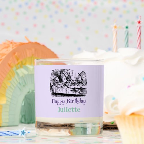 Lavender Happy Birthday Alice Wonderland Scented Candle