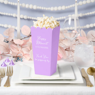 Lavender Happy Retirement Thank you for Popping By Favor Boxes