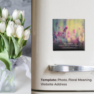 Lavender Harmony: Square Educational Fridge Magnet