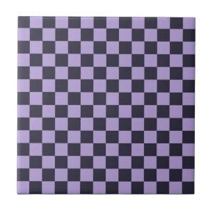 Lavender haze checkerboard pattern ceramic tile