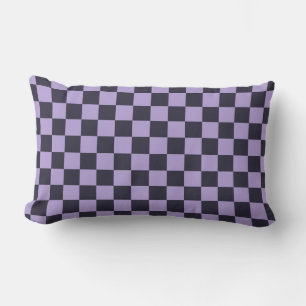 Lavender haze checkerboard pattern lumbar pillow