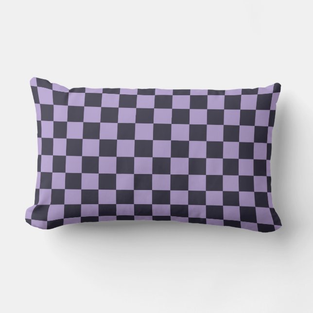 Lavender haze checkerboard pattern lumbar pillow (Front)