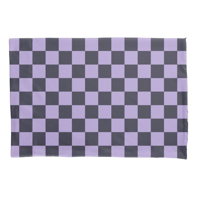 Lavender haze checkerboard pattern pillow case (Front-Left)