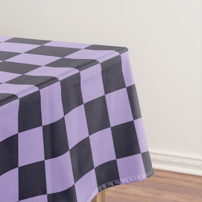 Lavender haze checkerboard pattern tablecloth (In Situ)