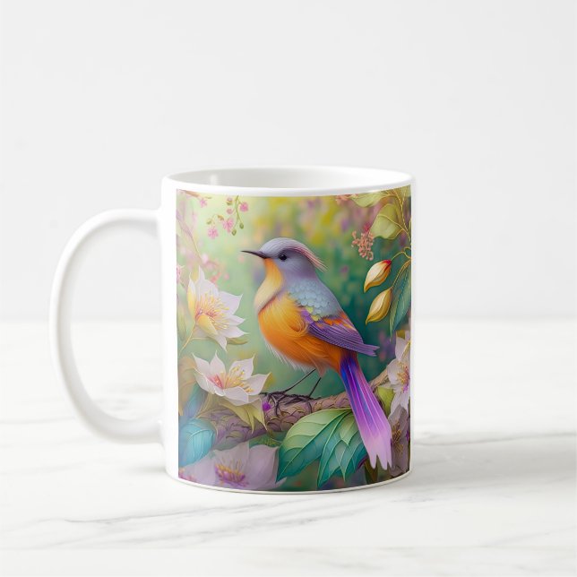 Lavender Headed Orange Breasted Fantasy Bird Coffee Mug (Left)
