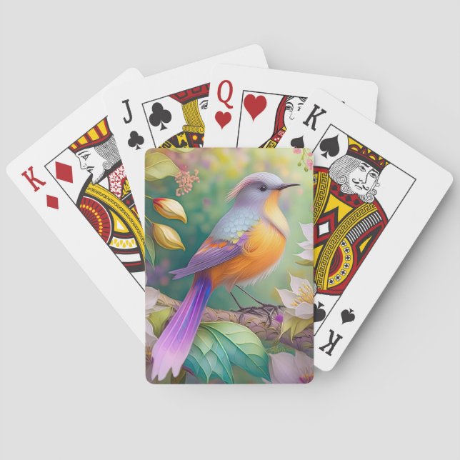 Lavender Headed Orange Breasted Fantasy Bird Poker Cards (Back)
