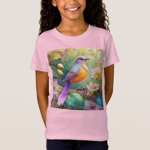 Lavender Headed Orange Breasted Fantasy Bird T_Shirt
