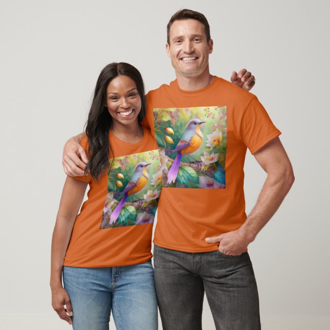 Lavender Headed Orange Breasted Fantasy Bird T-Shirt (Unisex)