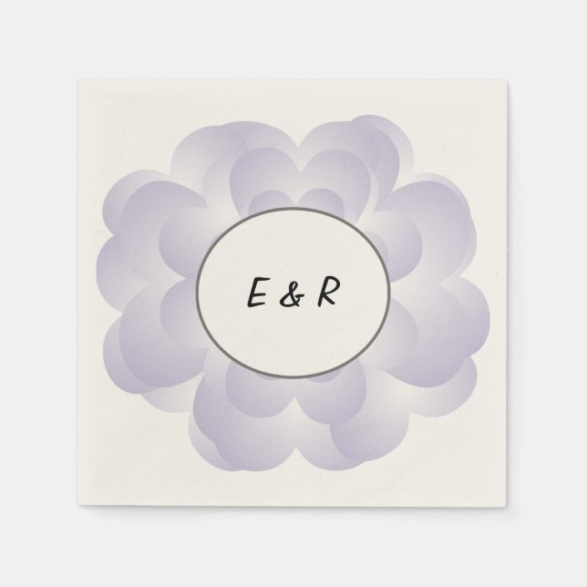 Lavender Heart Flower Napkins (Front)