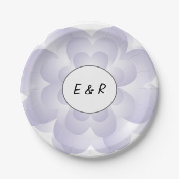 Lavender Heart Flower Paper Plates by LLChemis_Creations at Zazzle