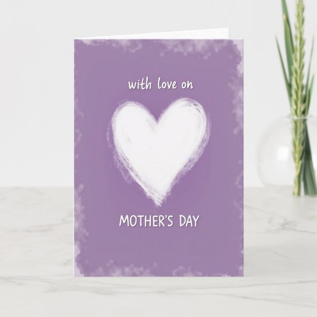 Lavender Heart Mothers Day Card (Front)