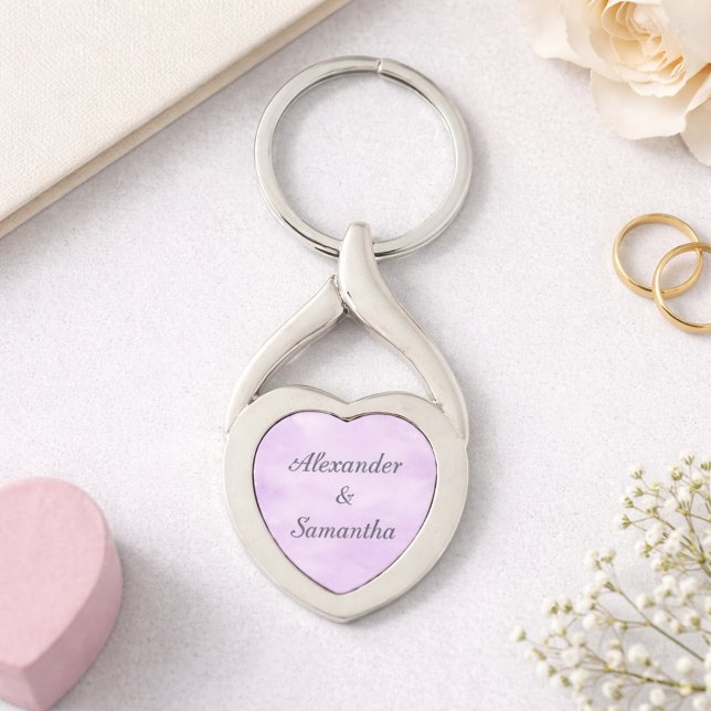 Lavender Heart Romantic Name  Keychain (Creator Uploaded)