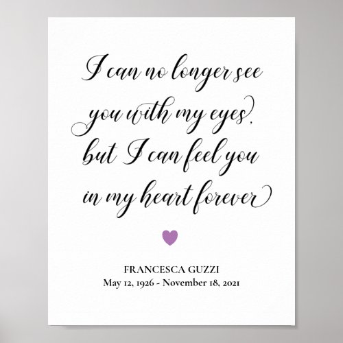 Lavender Heart See You In My Heart Forever Poster