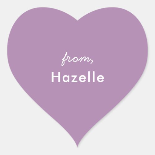 Lavender heart shape valentines sticker
