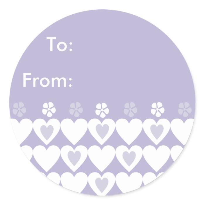 Lavender Heart Sticker   Custom Gift Tags