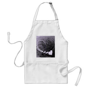 Lavender Heart Swirls Adult Apron
