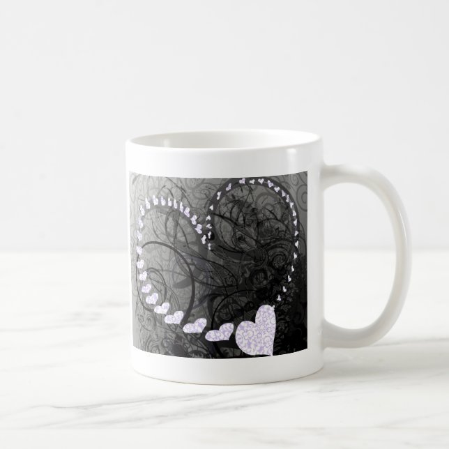 Lavender Heart Swirls Coffee Mug (Right)