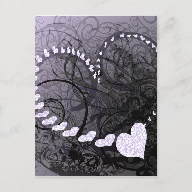 Lavender Heart Swirls Postcard (Front)