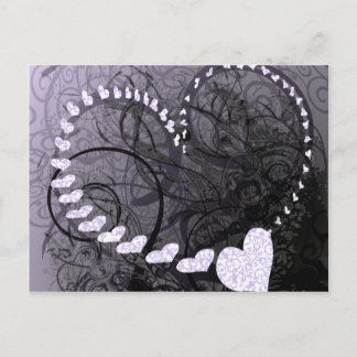 Lavender Heart Swirls Postcard