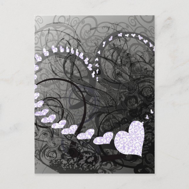 Lavender Heart Swirls Postcard (Front)
