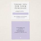 Lavender Heart Thank You For Order (Front & Back)