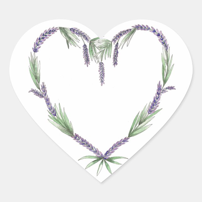 Lavender Heart Wedding Stickers (Front)