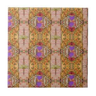 Lavender Hearts Ceramic Tile