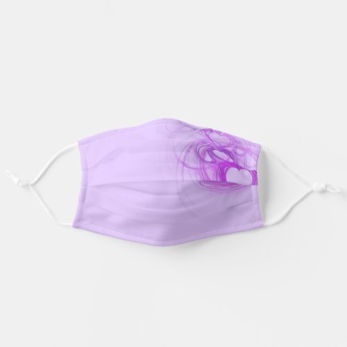 Lavender Hearts Fractal Background Adult Cloth Face Mask