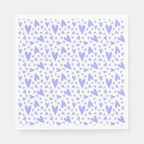 Lavender Hearts Pattern Paper Napkins