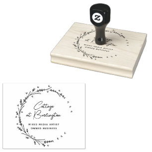 Lavender Hearts Wreath Rubber Stamp