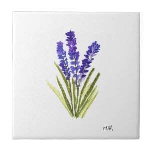 Lavender herb botanical plants flowers purple cera ceramic tile