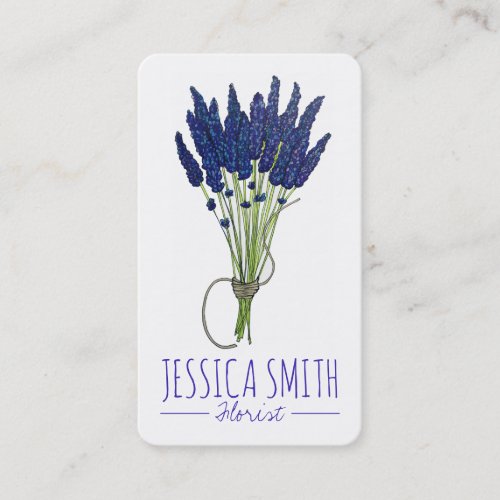 Lavender Herb Bunch Flowers Gardener Florist Business Card