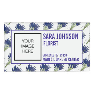 Lavender Herb Bunch Flowers Gardener Florist Name Tag