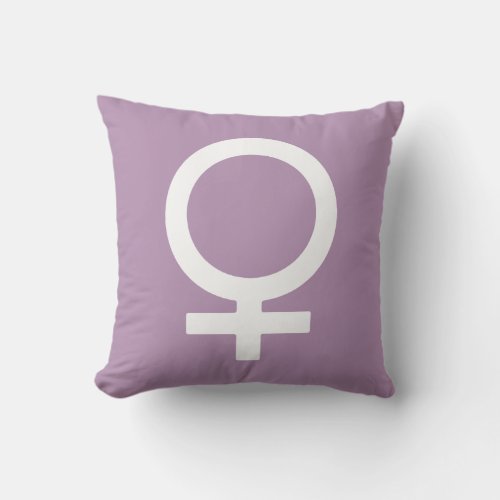 Lavender Herb Female Symbol Throw Pillow
