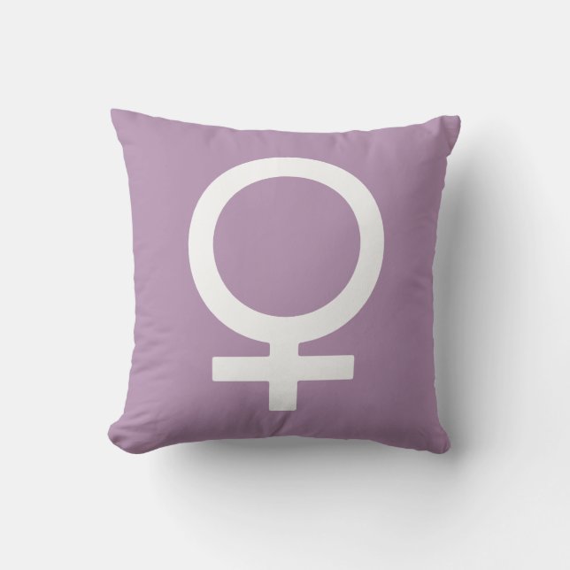 Lavender Herb Female Symbol Throw Pillow (Front)