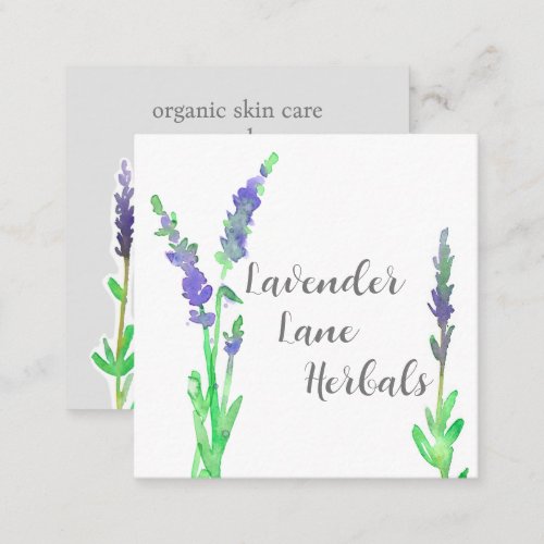 Lavender Herb Flowers Skin Care Botanical Plants Square Business Card