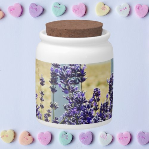 Lavender Herb Garden Floral Candy Jar