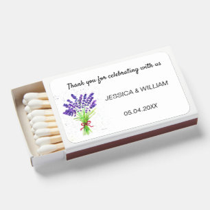 Lavender Herb Purple Flowers watercolor Wedding Matchboxes